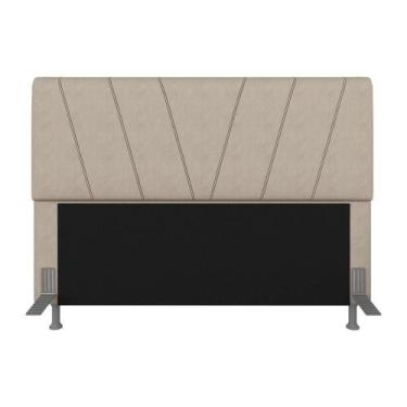 Imagem de Cabeceira Estofada Queen Bragança Suede Bege - Móveis Arapongas - A Mó