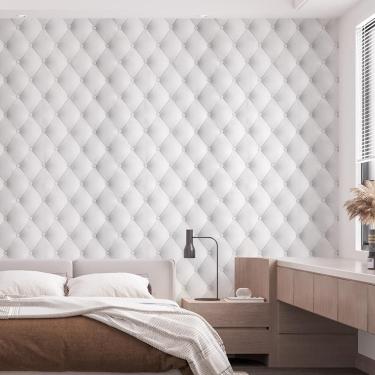 Imagem de Kit 6 Rolos Papel De Parede Adesivo Couro Branco King 3,0M