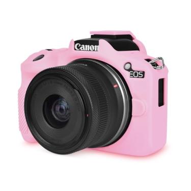 Imagem de Rieibi Capa Eosr50 Eos R50, Capa Protetora De Silicone Macio Para Câmera Canon Eos R50 Eosr50 Vlogging, Capa Leve Para Câmera Eos R50 Grip Cover Body Skin - Rosa