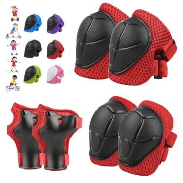 Imagem de WayEee Conjunto De Equipamentos De Proteção Infantil 6Pcs, Joelheiras Para Crianças De 3 A 10 Anos, Cotoveleiras Para Crianças Pequenas, Protetores De Pulso, Patinação, Ciclismo, Bicicleta, Patins,