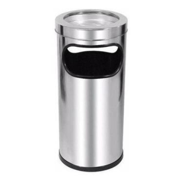Imagem de Cinzeiro Com Lixeira Para Condomínios E Empresas - Aço Inox - JSN