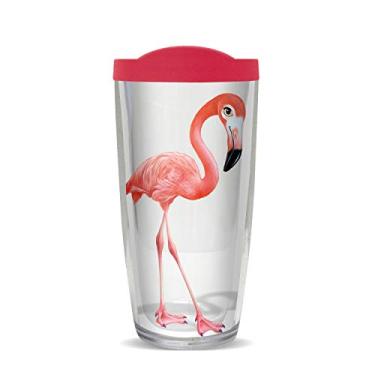 Imagem de FREEHEART Copo Flamingo 473 ml, retenção de temperatura, isolamento térmico, seguro para lava-louças e micro-ondas, coleção Moreno Animal Club
