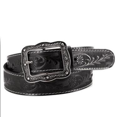 Imagem de Cinto Country Boiadeira Feminino De Flor Entalhado Sertanejo - Pampas 