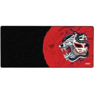 Imagem de KUMORI Deskmat Mouse Pad Grande Gamer Speed Neoprene Antiderrapante Resistente à Água (Kitsune Mask, 120x60)
