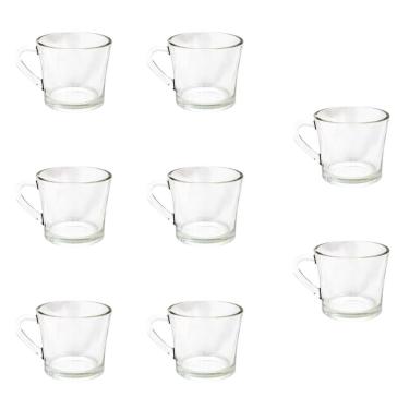 Imagem de Jogo De Xícaras De Vidro Transparente Sem Pires 185ml Com 8 Unidades