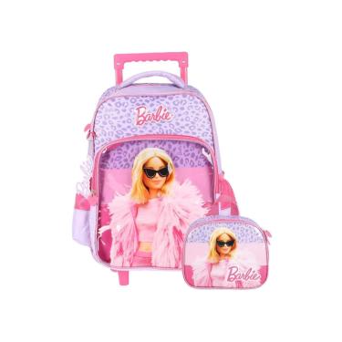 Imagem de Kit Escolar Barbie Mochila De Rodinhas + Lancheira - Lilás