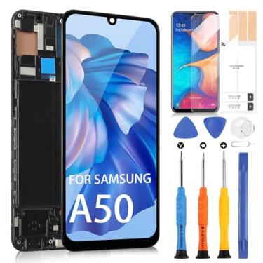 Imagem de Substituição de tela para Samsung Galaxy A50 A505 - para tela LCD Galaxy A50 para Samsung SM-A505F A505G A505W A505X LCD Touch Screen Digitalizador Kits de reparo de montagem completa (preto com