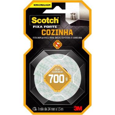 Imagem de Fita Dupla Face Scotch Fixa Forte Cozinha 24mm x 1,5m (HB004750160) - 