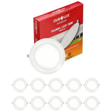 Imagem de 30 Luminária Ourolux Led Embutir 18w Bivolt 2700k Redondo
