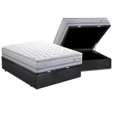 Imagem de Cama Box Baú Casal Bipartida com Colchão Herval C1662 Molas Maxspring 