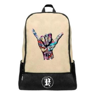Imagem de Mochila Escolar Pega a Visão Estampado Mão Grafite Masculina-Masculino