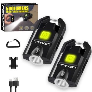 Imagem de Lanterna Lexall LED 500 lúmens recarregável USB, pacote com 2