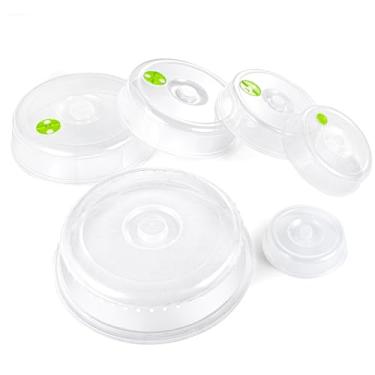 Imagem de Conjunto de capa de placa de micro-ondas, 6 tamanhos, transparente com saídas de vapor, protetores de respingos de alimentos para lava-louças, tamanhos variados para tigelas grandes e pequenas de