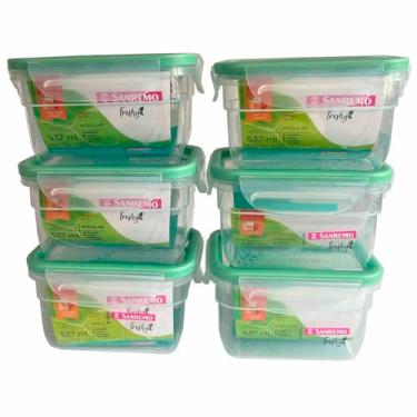 Imagem de 6 Pote Multiuso Freshy Plástico Freezer Sanremo Sr1762 537ml