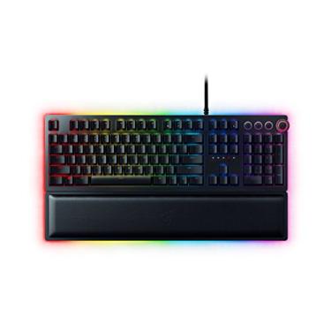 Imagem de Razer Huntsman Elite Gaming Keyboard: Fast Keyboard Switches - Linear Optical Switches - Chroma RGB Lighting - Magnetic Plush Wrist Rest - Dedicated Media Keys & Dial - Classic Black