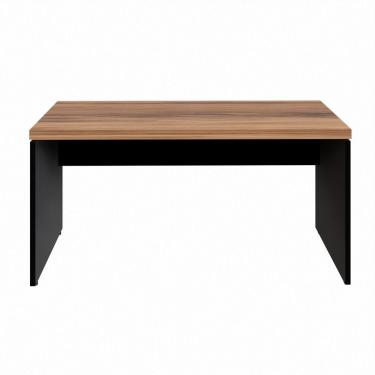 Imagem de Mesa Retangular Pé Painel 150x60x73,5cm Marrom/preto