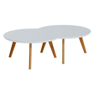 Imagem de Kit Mesa De Centro Luna Branco Acetinado - Imcal