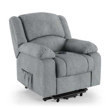 Imagem de Poltrona Do Papai Reclinável Melim Elevação Lift Elétrico Linho Cinza Fh1 - D'rossi