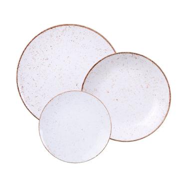 Imagem de Jogo De Pratos Tramontina Rústico Marrom 12 Peças Em Porcelana Decorada Decorado 96989003