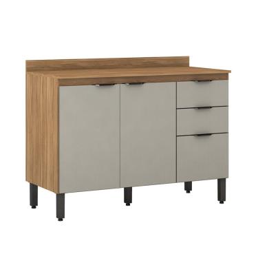 Imagem de Balcão Demóbile Firenze 3 Portas 2 Gavetas E 1 Prateleira Amêndoa/nude Prime Tx