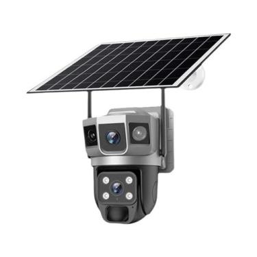 Imagem de Câmera IP Externa Movida a Energia Solar, 12MP, Wi-fi, Cartão SIM 4G, 