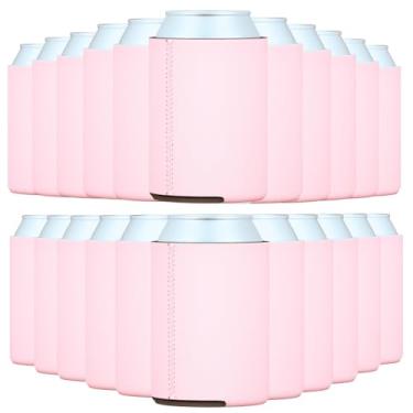 Imagem de TahoeBay Refrigeradores De Latas Neoprene Para Sublimação (Pacote Com 50), Isolador Cerveja 12 Oz Refrigerantes, Bebidas Geladas Isoladas, Garrafas - Htv, Lembrancinhas Personalizadas Festas (Blush)