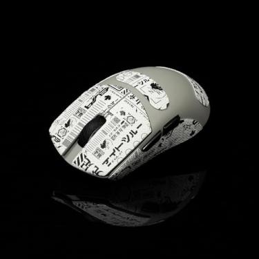 Imagem de Hokeyio Fita adesiva para Lamzu Atlantis Maya - antiderrapante, controle aprimorado, resistência ao suor, melhora a aderência FPS para jogos e proteção do mouse [pré-corte] EVA branco 0,5 mm