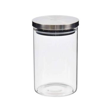 Imagem de Pote Redondo Em Vidro Com Tampa De Inox 1,5 Litros Kenya