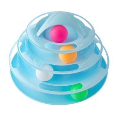 Imagem de Brinquedo Interativo Torre Com Bolinhas Gatos 4 Nivel Azul