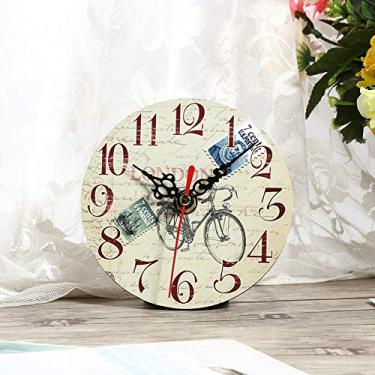 Imagem de Relógio de Parede Redondo de Madeira Estilo Vintage Yctze, Relógio Antigo de Decoração de Escritório Doméstico, Relógios de Parede Criativos de 7 Tipos para Decoração, Ideal para