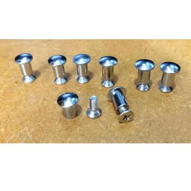 Imagem de 15 X Parafuso Inox E Rebite Com Rosca Em Latão Com Cromo - Feck