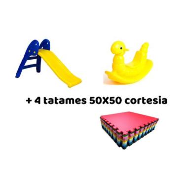 Imagem de Kit Infantil Queima de Estoque - Escorregador baby 2 degraus + Gangorr