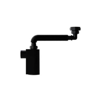 Imagem de Sifao Tubo Extensivo Black P/ Lavatorio C/ Copo De Parede Dn38 - Bluki