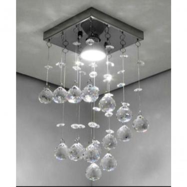 Imagem de Lustre Para Sala, Quarto, Banheiro, Hall, Cristal K9 Base 14x14 40cm