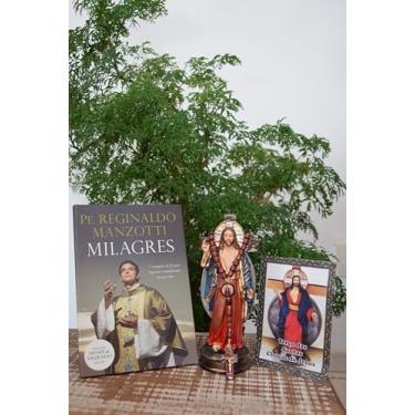 Imagem de Kit Livro Padre Reginaldo Manzotti,Terço e Imagem de Santa Chagas - Artigo Religioso.