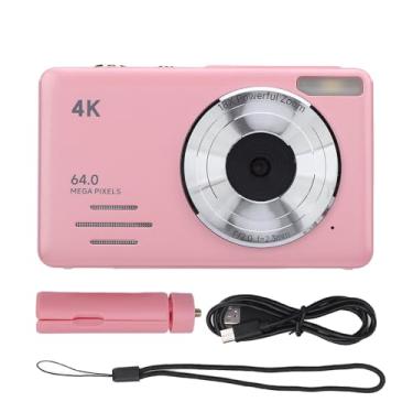 Imagem de Câmera digital 4K 64MP com 18x de zoom digital foco compacto câmera pequena filtros vários filtros gravar fotografia de tempo lenta (Rosa)