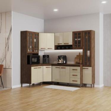 Imagem de Cozinha Modulada Completa Fidelitá Lisboa 6 Peças 375cm 14 Portas 3 Ga