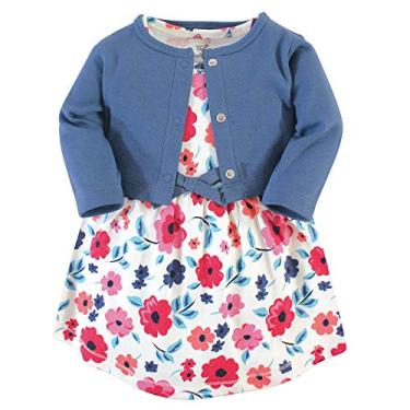 Imagem de Touched by Nature Vestido e cardigã de algodão orgânico para bebês meninas, Jardim floral, 3-6 Meses