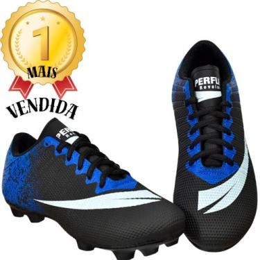 Imagem de Chuteira Campo Adulto Colada E Costurada  - PERFLEX Revolution, Preto 