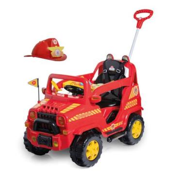 Imagem de Carrinho Infantil De Passeio Diipi Bombeiro Com Pedal Calesita, Vermel