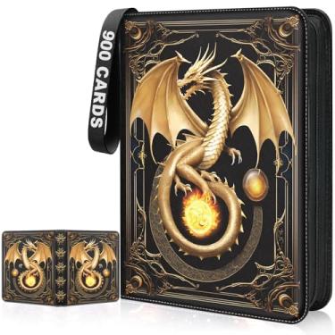 Imagem de Card Binder 9 Pocket Collectible Trading Cards Storage with 50 Removable Sleeves Holder 900 Cards,3-Ring Zipper Design Perfect for Game, MTG & Sports Cards, Gifts for Boy and Girls (Black, Large)