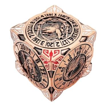 Imagem de 7-in-1 Metal Wheel dice Rotator Set with 3D Embossed Mechanical DND, Suitable for Dungeons and Dragon Gifts, DMS and Players (Ancient red Copper)