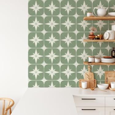 Imagem de Alwayspon Adesivo de azulejo, 50 peças x 15 cm/15.2 cm verde sálvia autoadesivo adesivo em azulejos adesivo de transferência para banheiro cozinha, backsplash para fogão, adesivo adesivo de vinil para