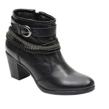 Imagem de Bota Feminina Country Cano Curto Em Couro Legitimo 2360 Tamanho:36;Cor:Preto