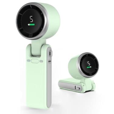 Imagem de Ventilador turbo portátil portátil, ventilador portátil para viagens, ventilador portátil recarregável, mini ventilador portátil 3 em 1 com tecnologia Air Turbo para atividades ao ar livre/interno