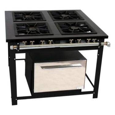 Imagem de Fogão Industrial Venâncio 4 Bocas Duplas a Gás Baixa Pressão com Forno