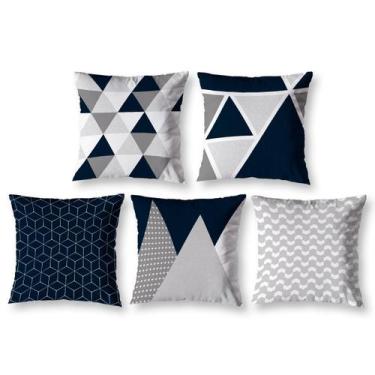 Imagem de Kit 5 Capa de Almofada 40cm x 40cm Decorativas Estampada com Zíper Sal