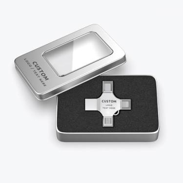 Imagem de Flash Drive OTG personalizado 4 em 1, pacote com 100 cartões de memória USB 3.0 personalizados para eventos corporativos, brindes promocionais, brindes de negócios com caixa personalizada opcional (64