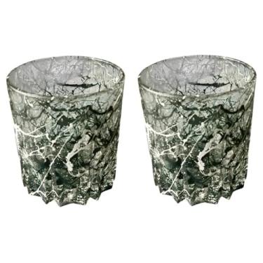 Imagem de Conjunto 2 Copos de Whisky 300ml Copos Para Suco Drink Whisky De Vidro Grosso (Personalizado) Branco com Preto