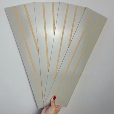 Imagem de 50 Placas Ripado MDF Painel Autocolante Revestimento de Parede 3d (Off White, 40 Placas)